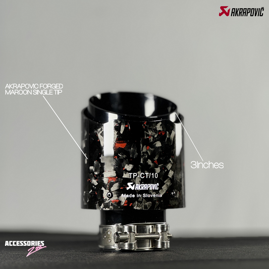 single maroon forged akrapovic carbon tip