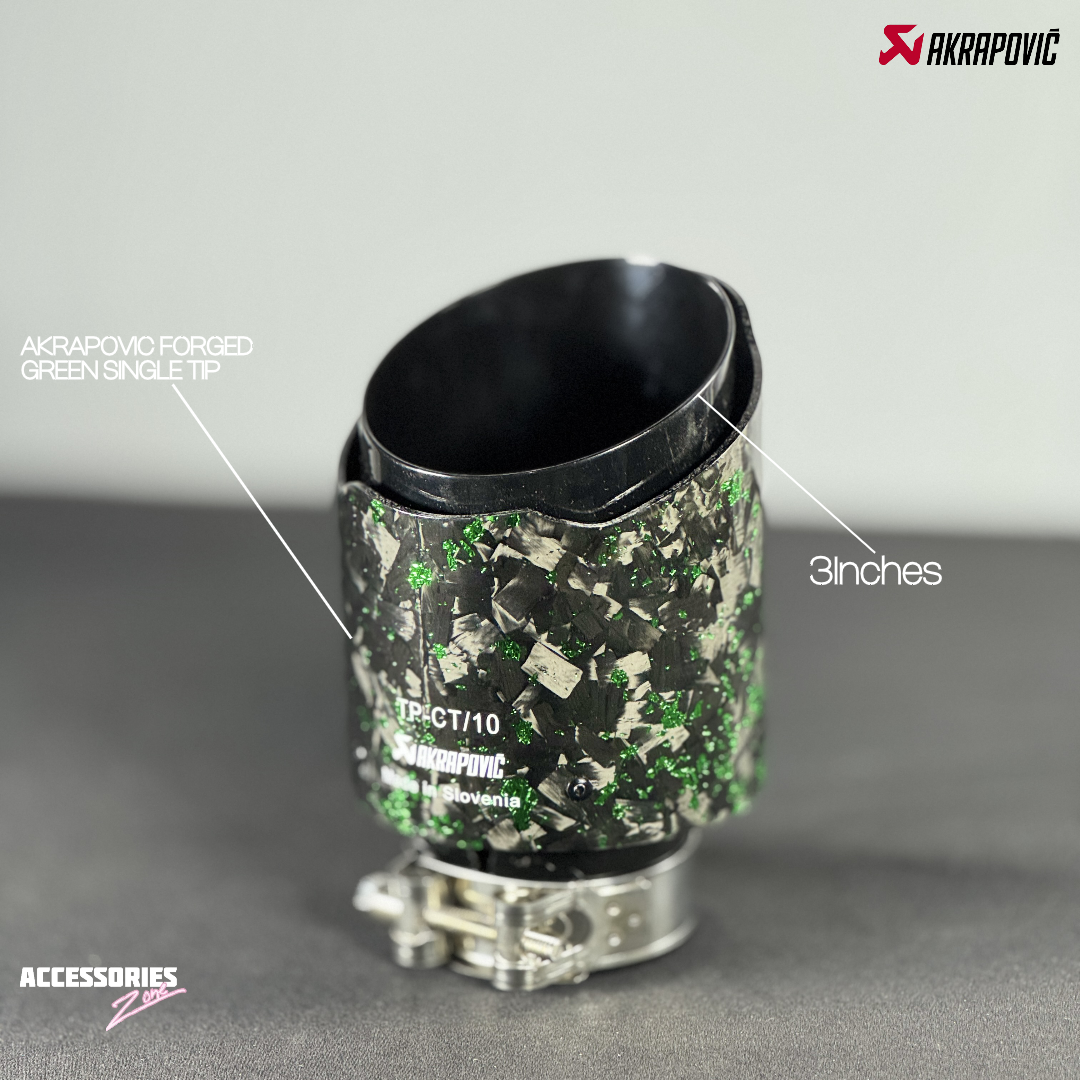 Single green forged akrapovic tip