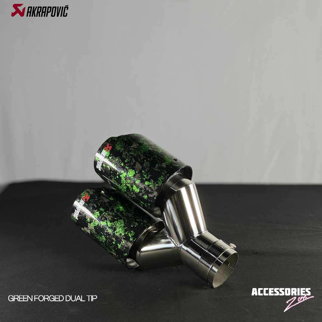 AKRAPOVIC GREEN FORGED CARBON DUAL TIP