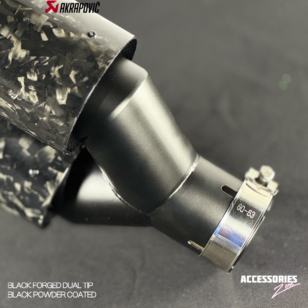 AKRAPOVIC BLACK FORGED CARBON DUAL TIP | POWDER COATED