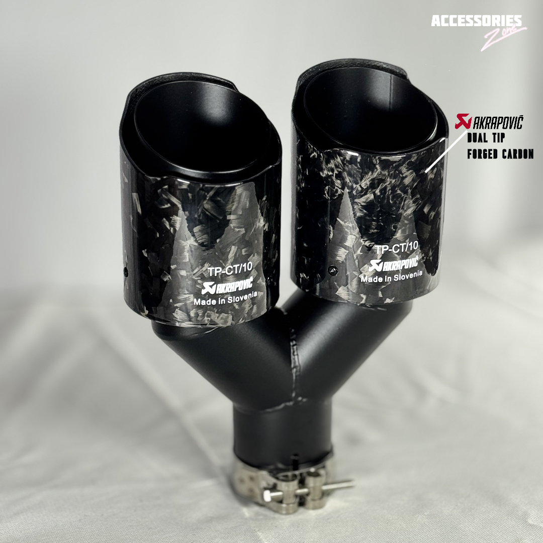 Akrapovic exhaust tip | Dual black forged carbon