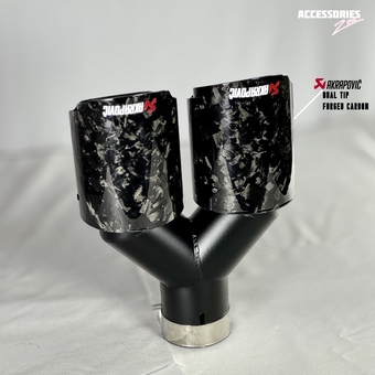 compare product Akrapovic exhaust tip | Dual black forged carbon