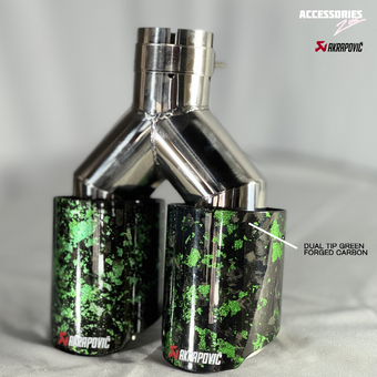compare product Dual green carbon forged akrapovic tip