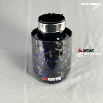 compare product Blue forged carbon akrapovic tip |  Black base