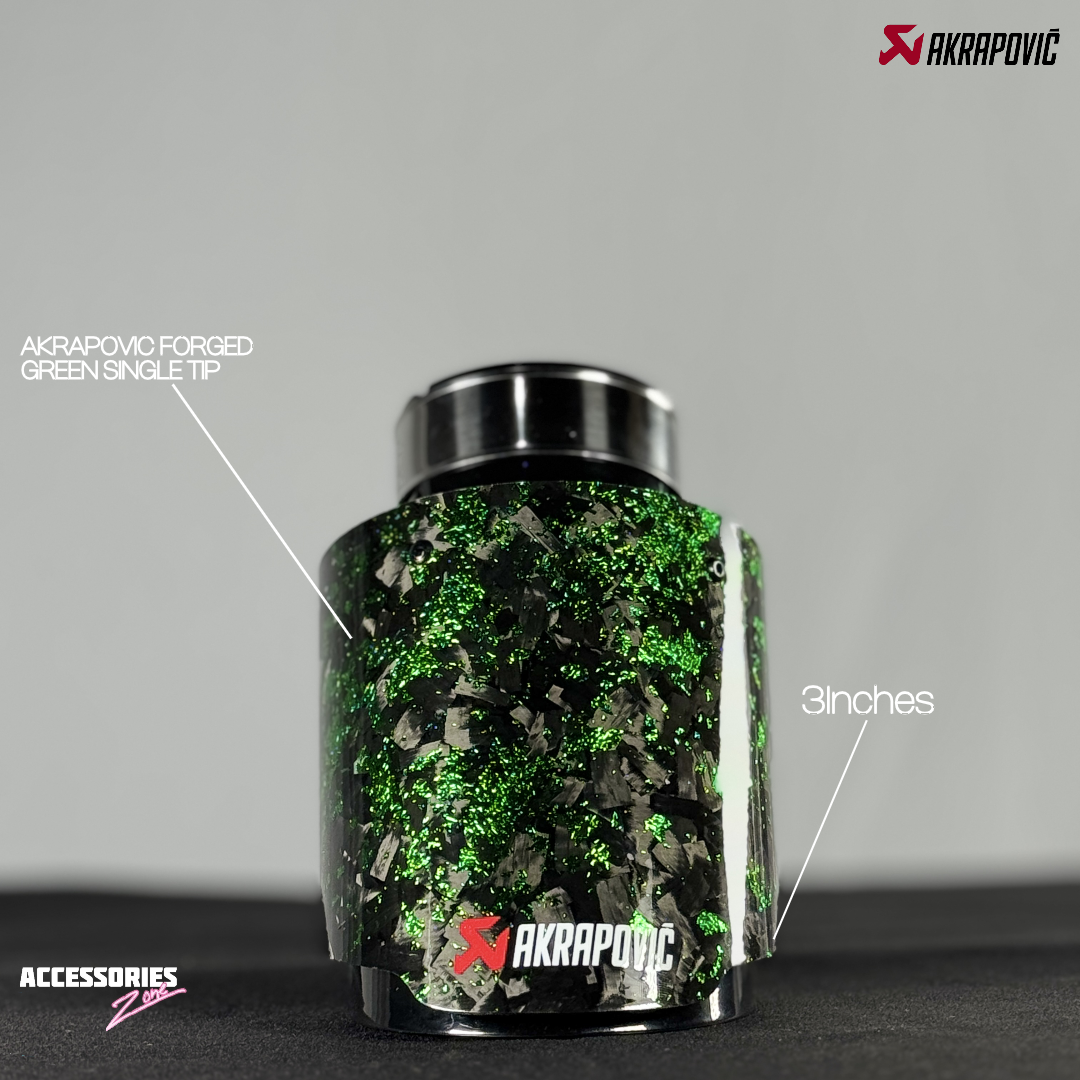 Single green forged akrapovic tip