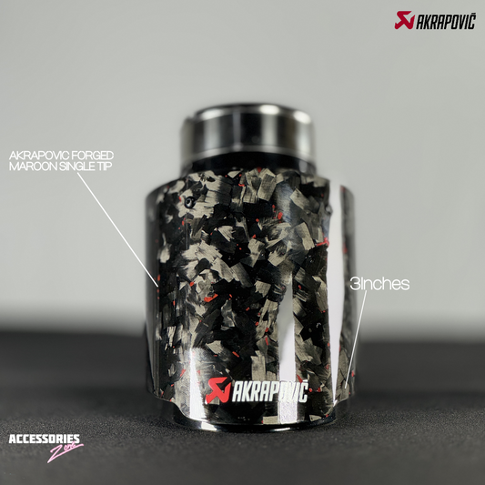 single maroon forged akrapovic carbon tip