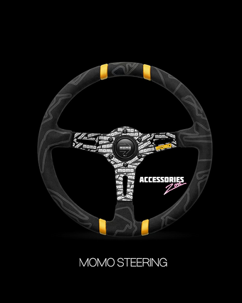 compare product MOMO BLACK ALCANTARA STEERING WHEEL