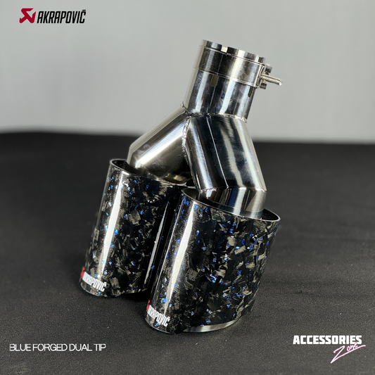 AKRAPOVIC BLUE FORGED CARBON DUAL TIP