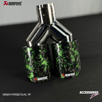 compare product AKRAPOVIC GREEN FORGED CARBON DUAL TIP