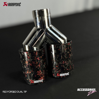compare product AKRAPOVIC RED FORGED CARBON DUAL TIP