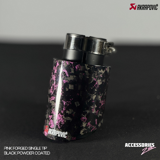 PINK FORGED CARBON AKRAPOVIC SINGLE TIP | POWDER COATED