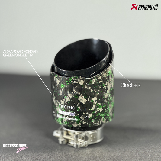 Single green forged akrapovic tip