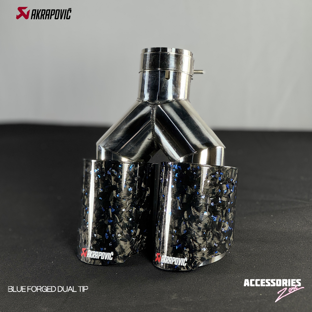 AKRAPOVIC BLUE FORGED CARBON DUAL TIP