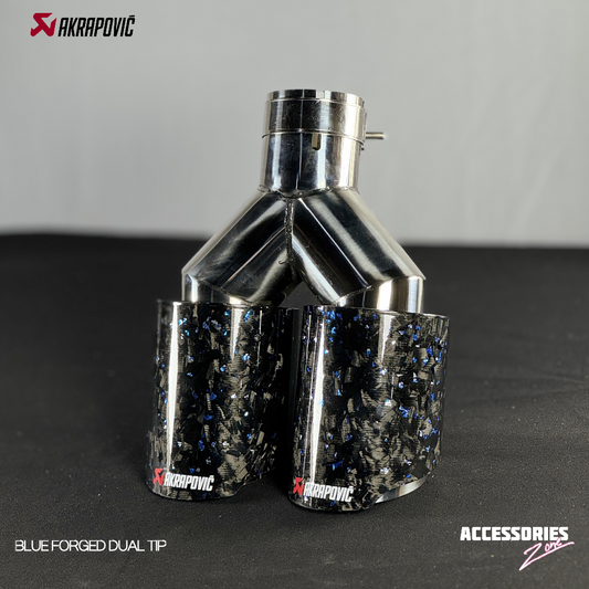 AKRAPOVIC BLUE FORGED CARBON DUAL TIP