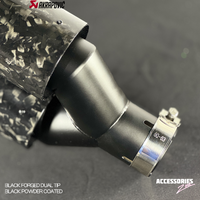 AKRAPOVIC BLACK FORGED CARBON DUAL TIP | POWDER COATED