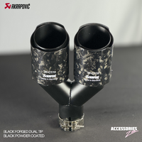 AKRAPOVIC BLACK FORGED CARBON DUAL TIP | POWDER COATED