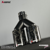 AKRAPOVIC BLACK FORGED CARBON DUAL TIP | POWDER COATED