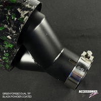 AKRAPOVIC GREEN FORGED CARBON DUAL TIP | POWDER COATED