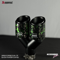 AKRAPOVIC GREEN FORGED CARBON DUAL TIP | POWDER COATED