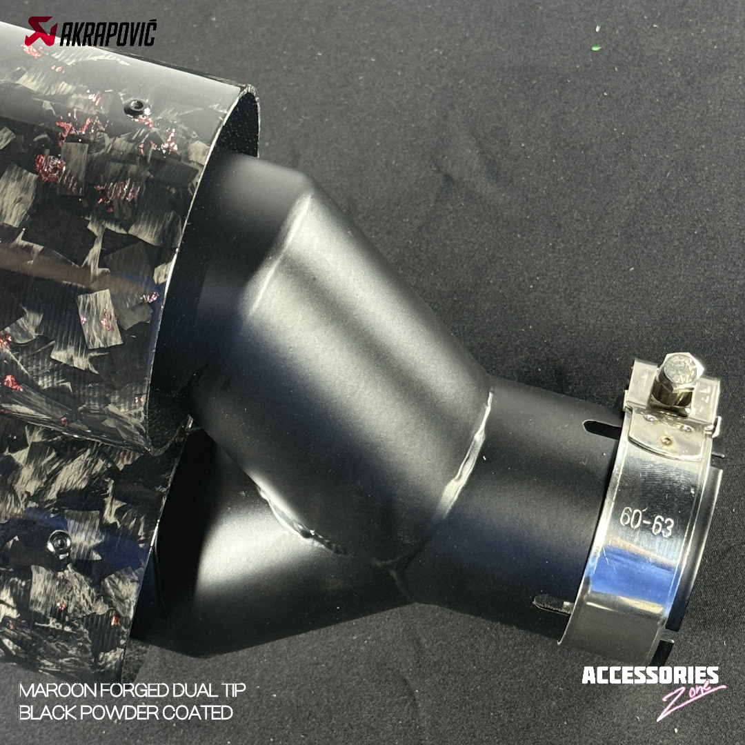 AKRAPOVIC RED FORGED CARBON DUAL TIP | POWDER COATED