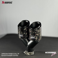 AKRAPOVIC RED FORGED CARBON DUAL TIP | POWDER COATED
