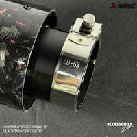 RED FORGED CARBON AKRAPOVIC SINGLE TIP | POWDER COATED