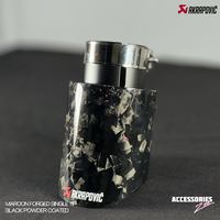 RED FORGED CARBON AKRAPOVIC SINGLE TIP | POWDER COATED