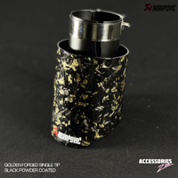 GOLDEN FORGED CARBON AKRAPOVIC SINGLE TIP | POWDER COATED