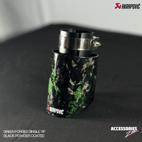 GREEN FORGED CARBON AKRAPOVIC SINGLE TIP | POWDER COATED