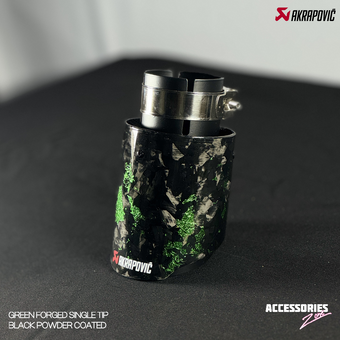 compare product GREEN FORGED CARBON AKRAPOVIC SINGLE TIP | POWDER COATED