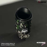 GREEN FORGED CARBON AKRAPOVIC SINGLE TIP | POWDER COATED